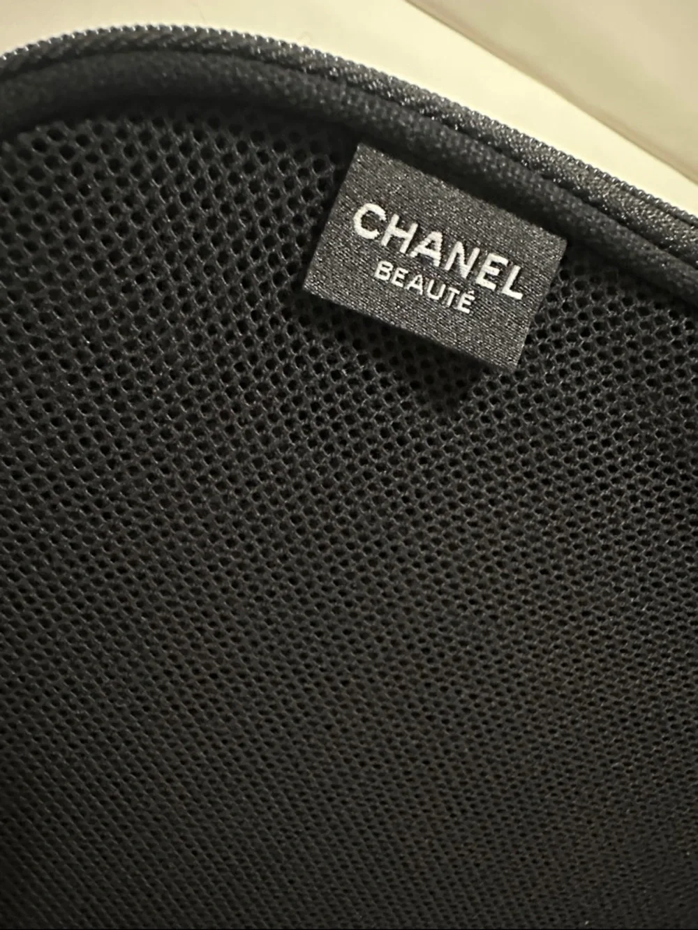 CHANEL Novelty Black Travel Cosmetic Case with Accessories